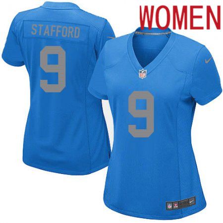 Women Detroit Lions #9 Matthew Stafford Nike Blue Game Alternate Player NFL Jersey->women nfl jersey->Women Jersey